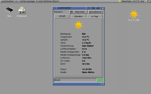 Wetter in der Titelleiste der Workbench