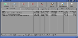 LumiTorrent 1.0: Hauptfenster